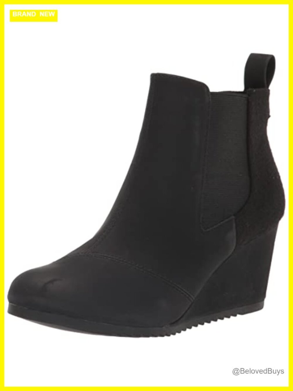 TOMS Bailey Suede Ankle Boots Memory Foam Wedge Heel Booties